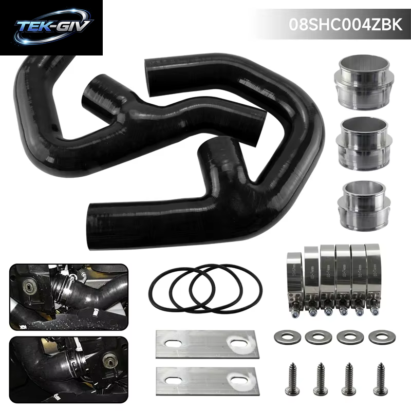 Schwarz/Rot/Blau Silikon Turbo Intercooler Rohr Schlauch Passend Für Golf MK5 MK6 GTI 2.0 Fsi W/Adapter 2006-2009