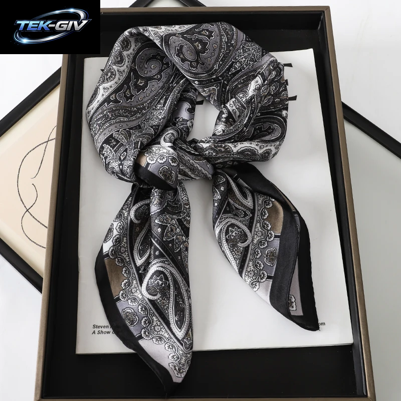 60 Farben Luxus-Schal Für Damen 70*70Cm Seidengefühl Quadratisches Haartuch Foulard Satin-Schal Großformatiges Kopftuch Hijab Taschentuch