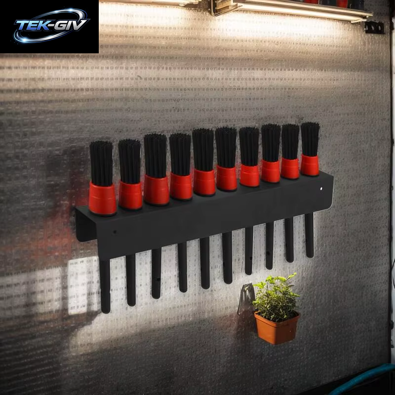 Detaillierung Pinsel Halter 10 Löcher Stahl Auto Reinigung Pinsel Ständer Wand Pinsel Organizer Auto Detaillierung Werkzeuge Lagerung Rack