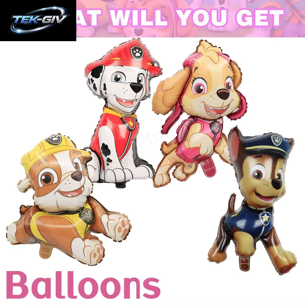 Rosa Paw Patrol Skye Geburtstag Party Dekorationen Skye Folie Latex Ballons Geschirr Teller Hintergrund Für Kinder Mädchen Party Supplies