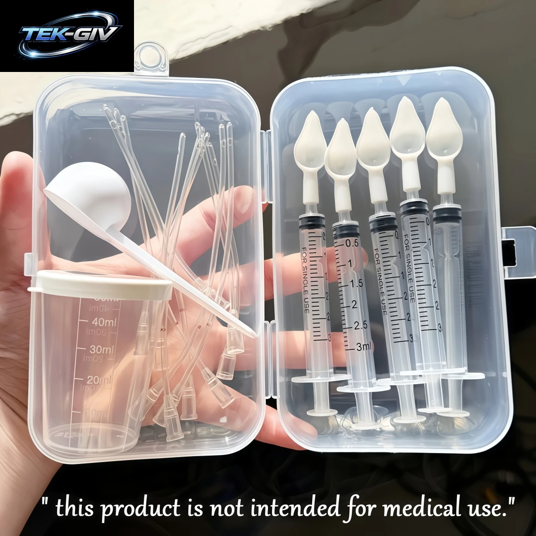 Vogel-Handfütterungsset 3Ml Spritze Gebogene Fütterungsschläuche Aufbewahrungsbox Messbecher Löffel Säuglingspflege-Zubehör Für Papageien Und Wellensittiche
