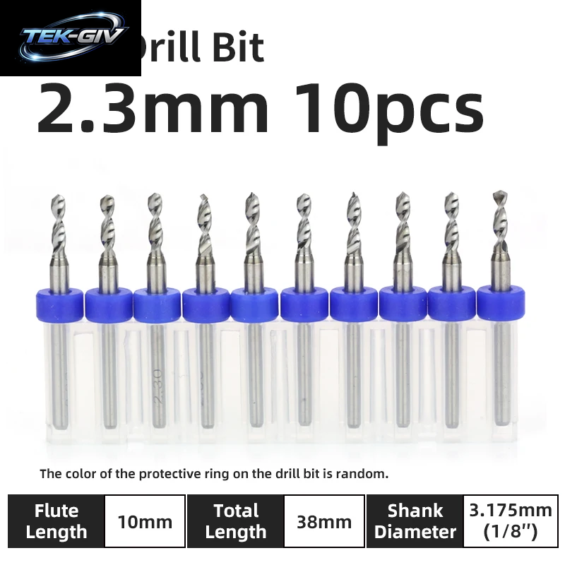 TOOLEYE 10-Teiliges Pcb-Bohrer-Set, Mikrobohrer, Leiterplatte, 1/8 Zoll Schaft, Mini-Cnc-Bohrer, 0,1–3,175 Mm Bohrwerkzeuge