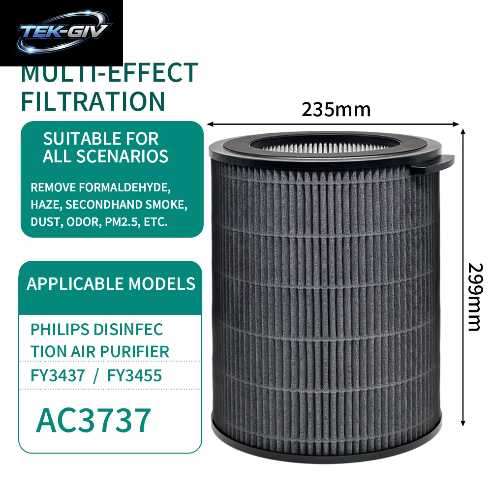H13 PEPA, Anwendbar Für Philips Luftreiniger, Luftbefeuchter, 2-In-1, AC3737, Filtergitter Aus Kohlenstoffgewebe Mit FY3455/FY3437