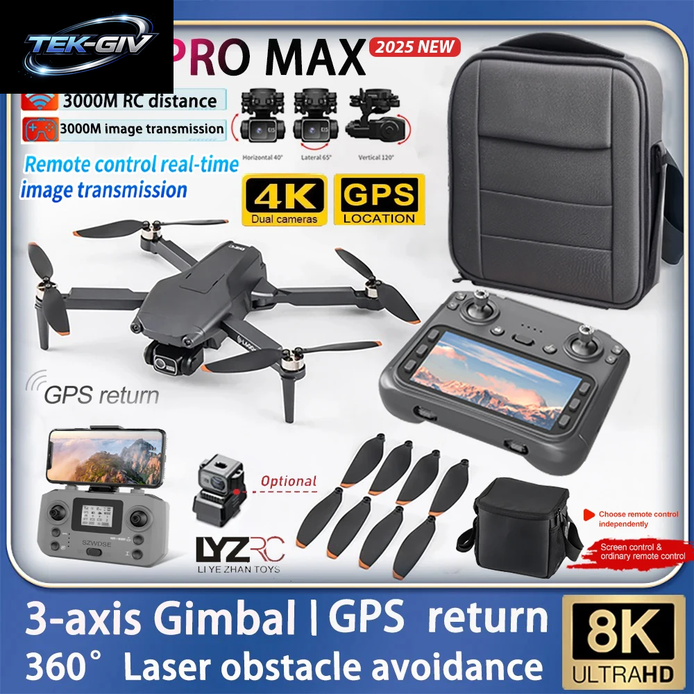 Neue L600 Pro MAX 4K Professionelle Drohne Mit 8K HD Kamera 3-Achsen Gimbal GPS Eders Hindernis Vermeidung 5G WIFI FPV RC Quadcopter Spielzeug