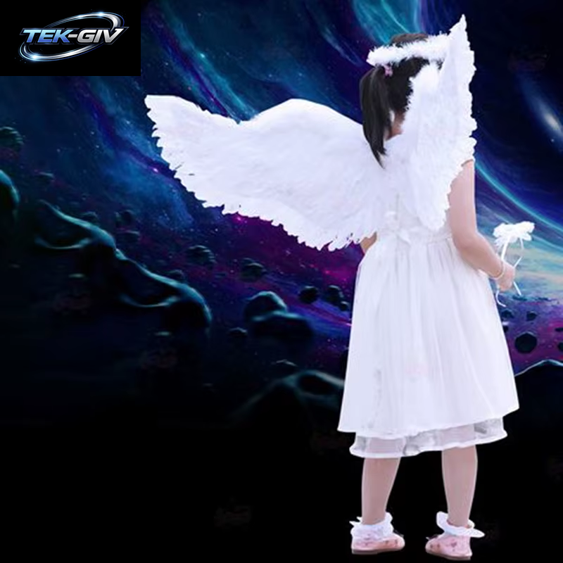 Kinder Erwachsene Party Schwalbe Weiße Engel Feder Flügel Halo Zauberstäbe Cosplay Elastische Riemen Hochzeit Halloween Weihnachten Geburtstag