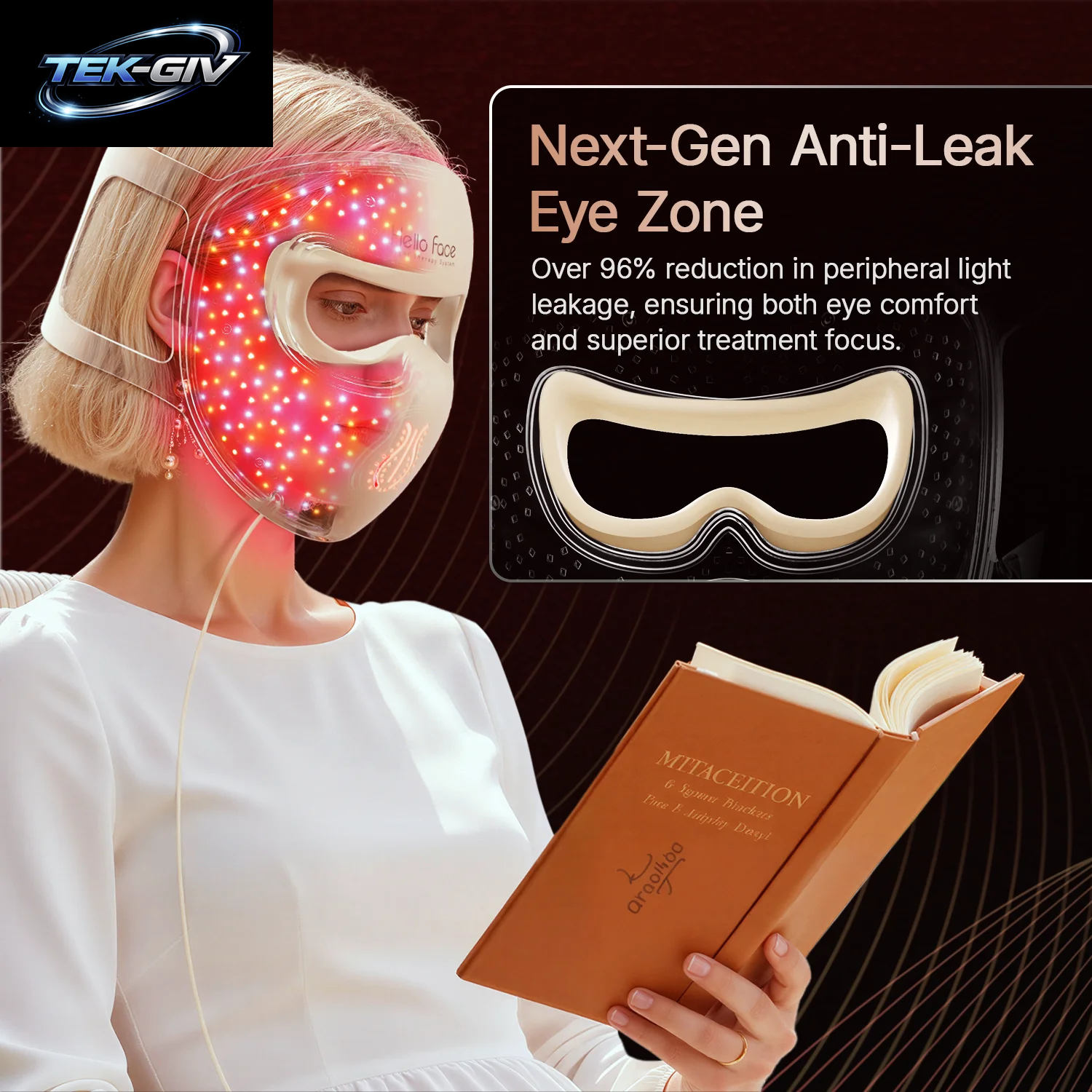 Hello Face M300 4D LED Lichttherapie Maske, 311 Leds, 4 Modi, Anti-Aging & Akne Pflege, Ergonomisches Silikon-Design, Gesichtsbehandlungsgerät Für Zuhause