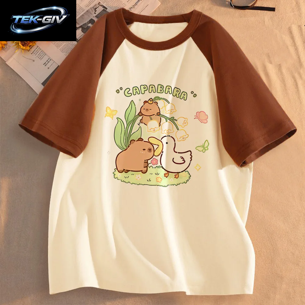 Lustige Capybara T-Shirts Männer Frauen Sommer Niedlichen Tier T Shirt Kurzarm Grafik T Shirts Streetwear Frauen Kleidung