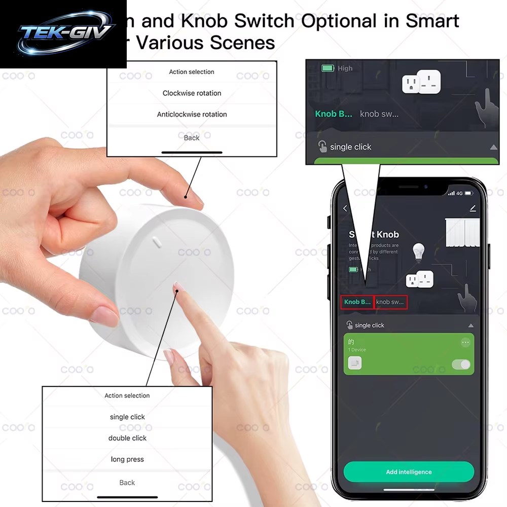 Neue Tuya Zigbee Smart Knob Schalter DIY Drahtlose Szene Taste Drehbare Dimmer Schalter Haushaltsgeräte Automatisierung Verknüpfung Remoter