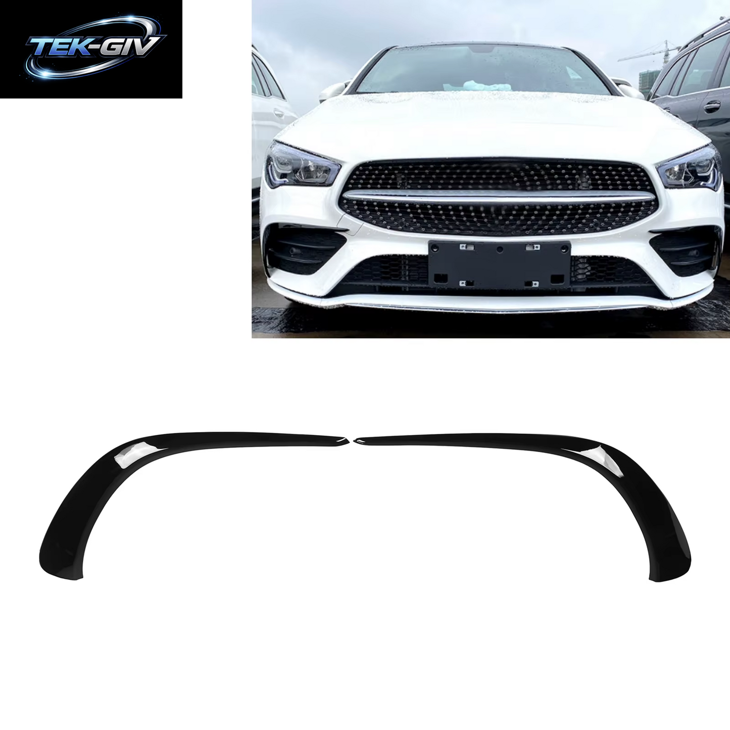 2 Stück Front Stoßstange Lippen Splitter Ersatz Abs Für Cla Klasse/C118/W118 Amg Linie 2019 Front Stoßstange Wind Messer
