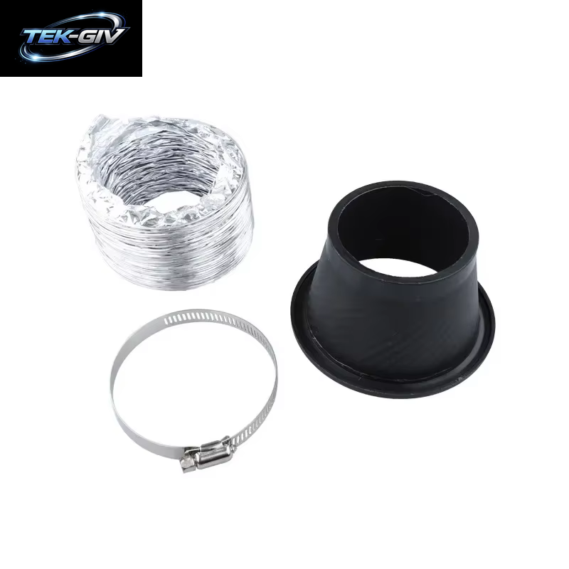 Universal Auto Front Stoßstange Eintritt Air Turbo Lufteinlass Rohr Kit ABS Turbine Einlass Kit Rohr Luft Trichter Carbon Look
