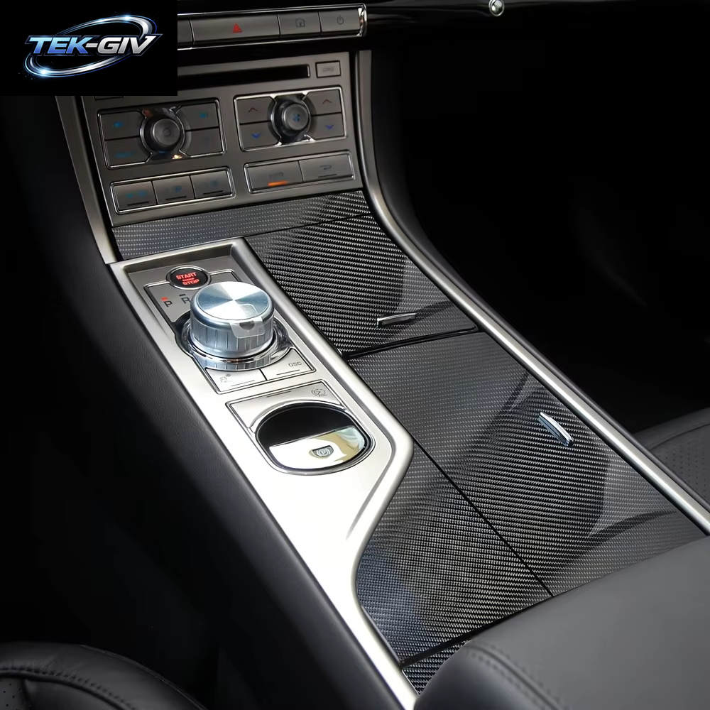 Auto-Styling Carbon Faser Auto Interior Center Konsole Farbe Ändern Molding Aufkleber Aufkleber Für Jaguar XF X250 2008-2015