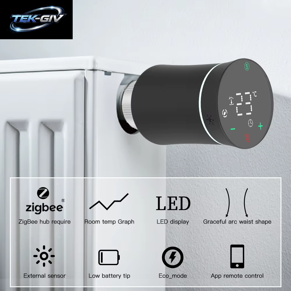 MOES Zigbee 3,0 TRV Thermostat Tuya Heizkörper Stellventil Smart Programmierbare Temperatur Controller Alexa Google Sprachsteuerung