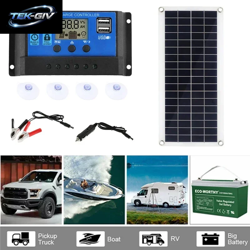 1000W Solarpanel 12V Solarzelle Mit 60A 100A Controller Solarladung Für Telefon RV Auto MP3 PAD Ladegerät Outdoor Batterieversorgung