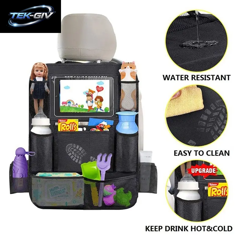 Auto Rücksitz Organizer Mit Touchscreen Tablet Halter Auto Aufbewahrung Taschen Decken Autos Itz Rücken Protektoren Autozubehör