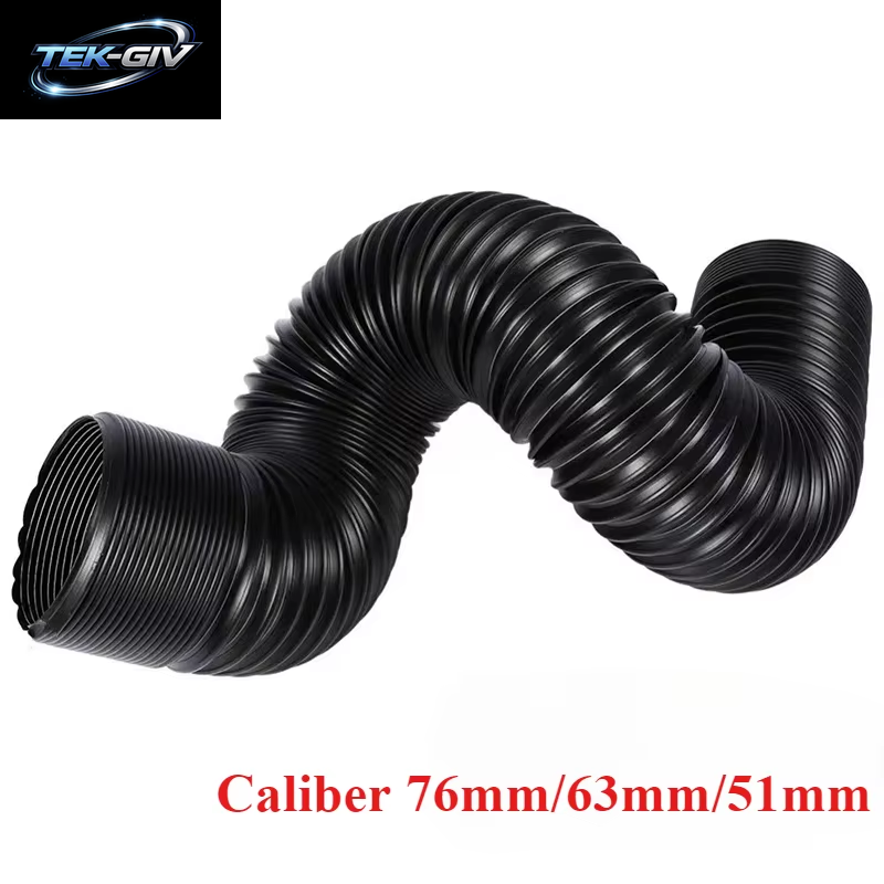 1Pc Automotive Klimaanlage Filter Ansaugrohr Kits 76/63/51Mm Stahl Draht Wellluft Einlass Teleskop Kanal Schlauch Motoren