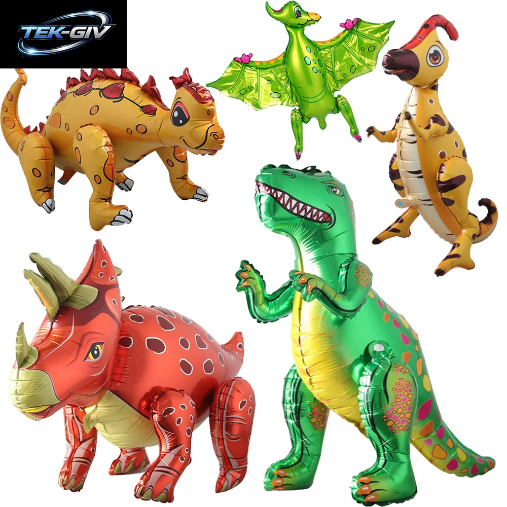 3D Stehender Dinosaurier Ballon Cartoon T Rex Dino Folienballon Für Party Dekoration Kindergeburtstag Partyzubehör