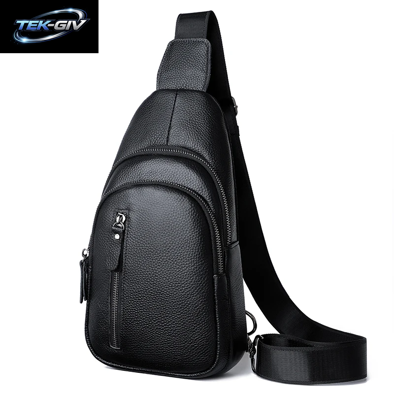 100% Echtes Leder Männer Brust Tasche Männlichen Schulter Tasche Messenger Tasche Lässige Umhängetasche Mode Männer Reinheit Handtasche