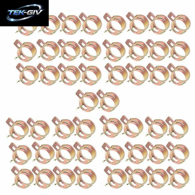 50 Stück Verschluss, 5 Mm, 6 Mm, 7 Mm, 8 Mm, 9 Mm, Federklemme, Kraftstoff-Wasserleitung, Schlauchrohr, Luftschlauchklemmen, Kraftstoff-Wasser-Schlauchklemmen, Verschluss