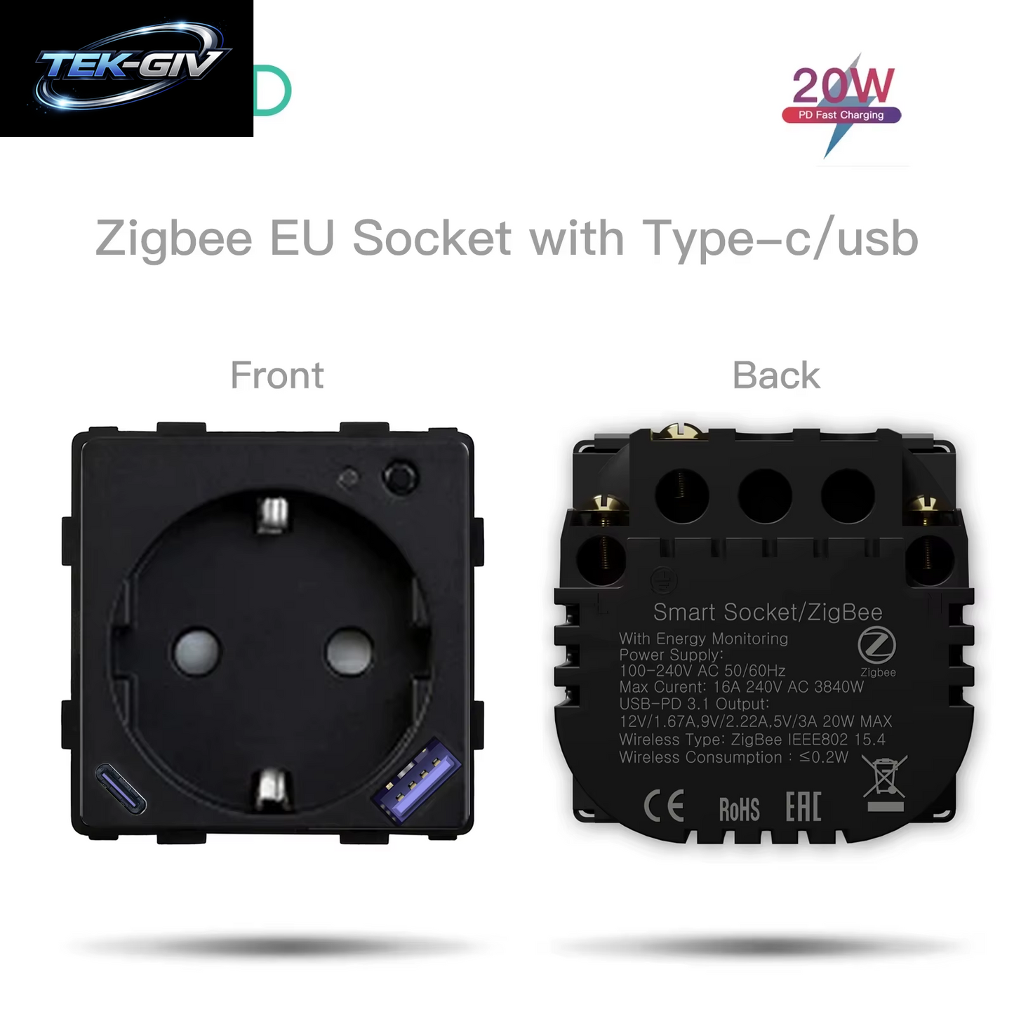 BSEED Zigbee Eu/Fr/Uk/Universal Smart Steckdose Stecker Funktion Teile Mit Power Monitor Glas Rahmen DIY Teile Kostenlose Kombinieren