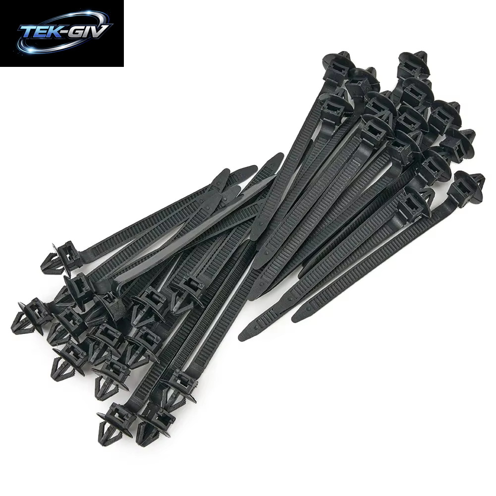 50 Stücke Kabelbaum Verschluss Kabel Klemme Clips Kabelbinder Management Auto Draht Organisatoren Für Auto Schlauch Befestigung Zip Strap