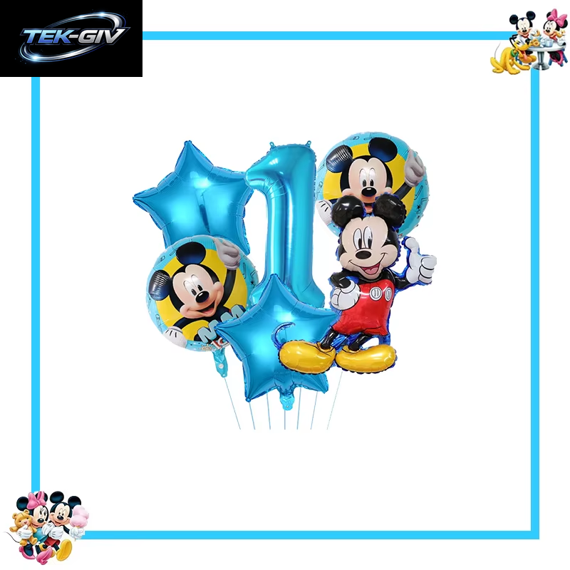 Mickey Mouse Geburtstag Party Dekoration Geschirr Candy Box Banner Tischdecke Hintergrund Ballon Für Kinder Geburtstag Party Supplies