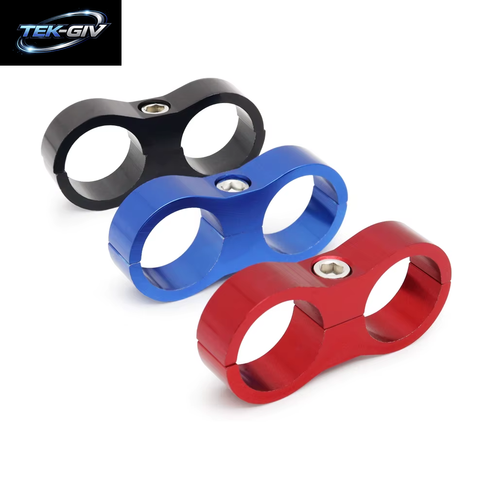 Schwarz/Rot/Blau AN4 AN6 AN8 AN10 AN12 Geflochtene Gummi-Schlauchleitungsklemme Aluminium Eloxierter Leitungsabscheider Separator Trennklemmensatz