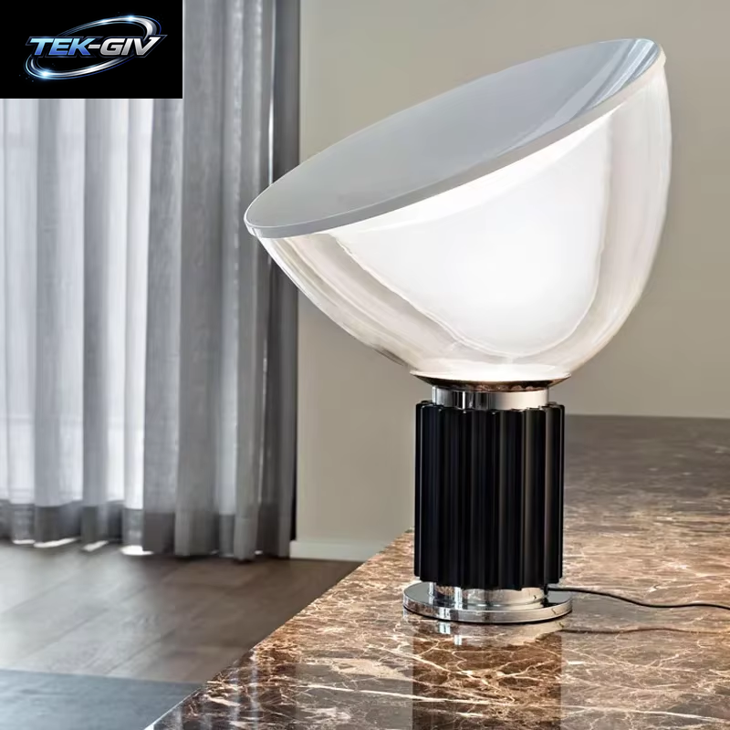Italienische Glas-Led-Tischleuchte, Taccia Led-Tischlampe, Kreative Nachttischlampen Aus Glas, Nordische Schlafzimmer-Tischlampe