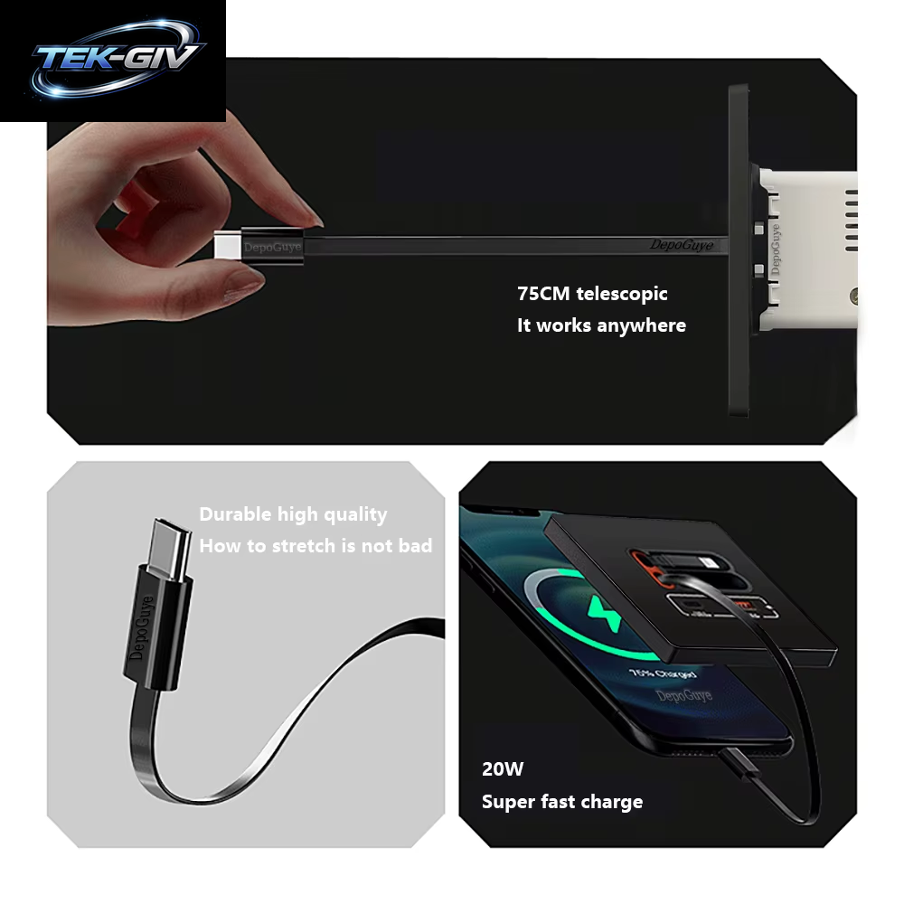 EU Universal 20W USB C Smart Steckdose Panel Mit Dual Typ-C Schnellladeanschlüssen Steckdose, Handy-Lade-Typ-C-Buchse