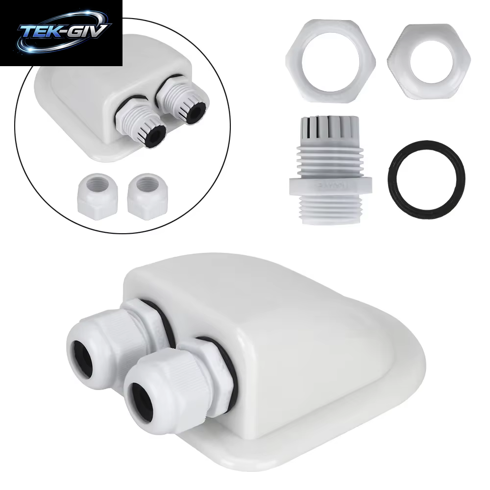Caravan Solar Auto Anschlussdose Kabelzugang Verschraubungsbox Dach Drahtzugang Kabelverbinder Halter Dual Hole Camper Van