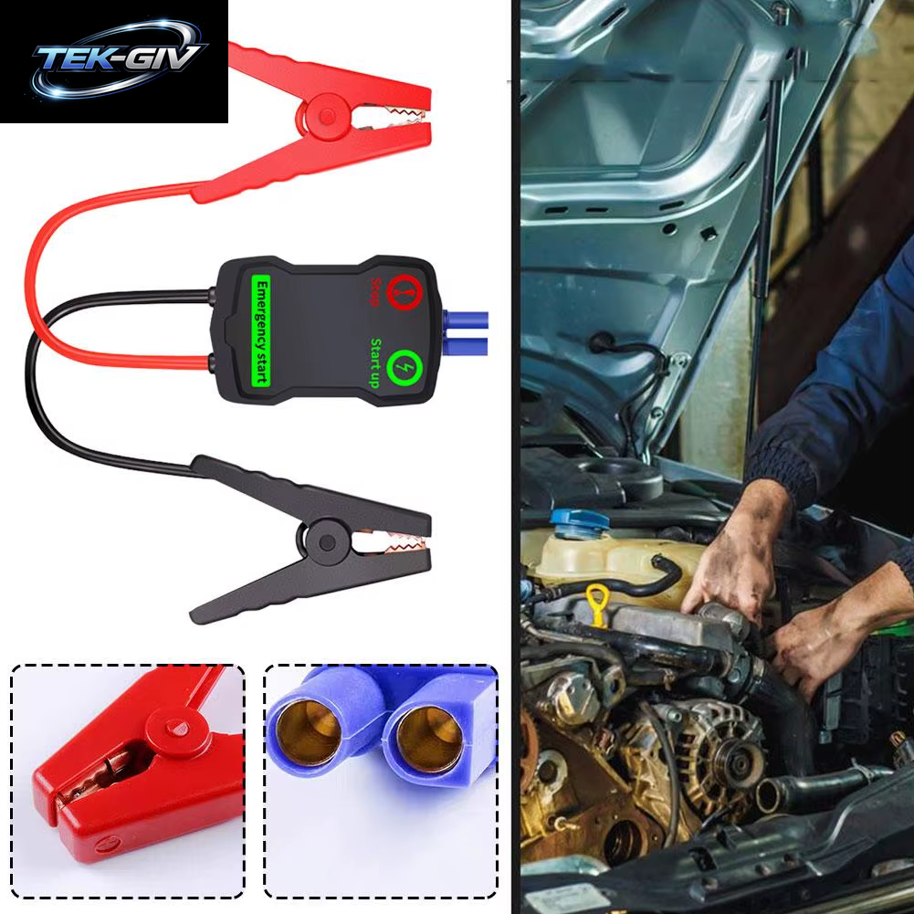 12V Auto Notfall Jumper Kabel Clip Intelligente Clamp Booster Smart Batterie Clips Starthilfe Mit EC5 Stecker Stecker Alligator