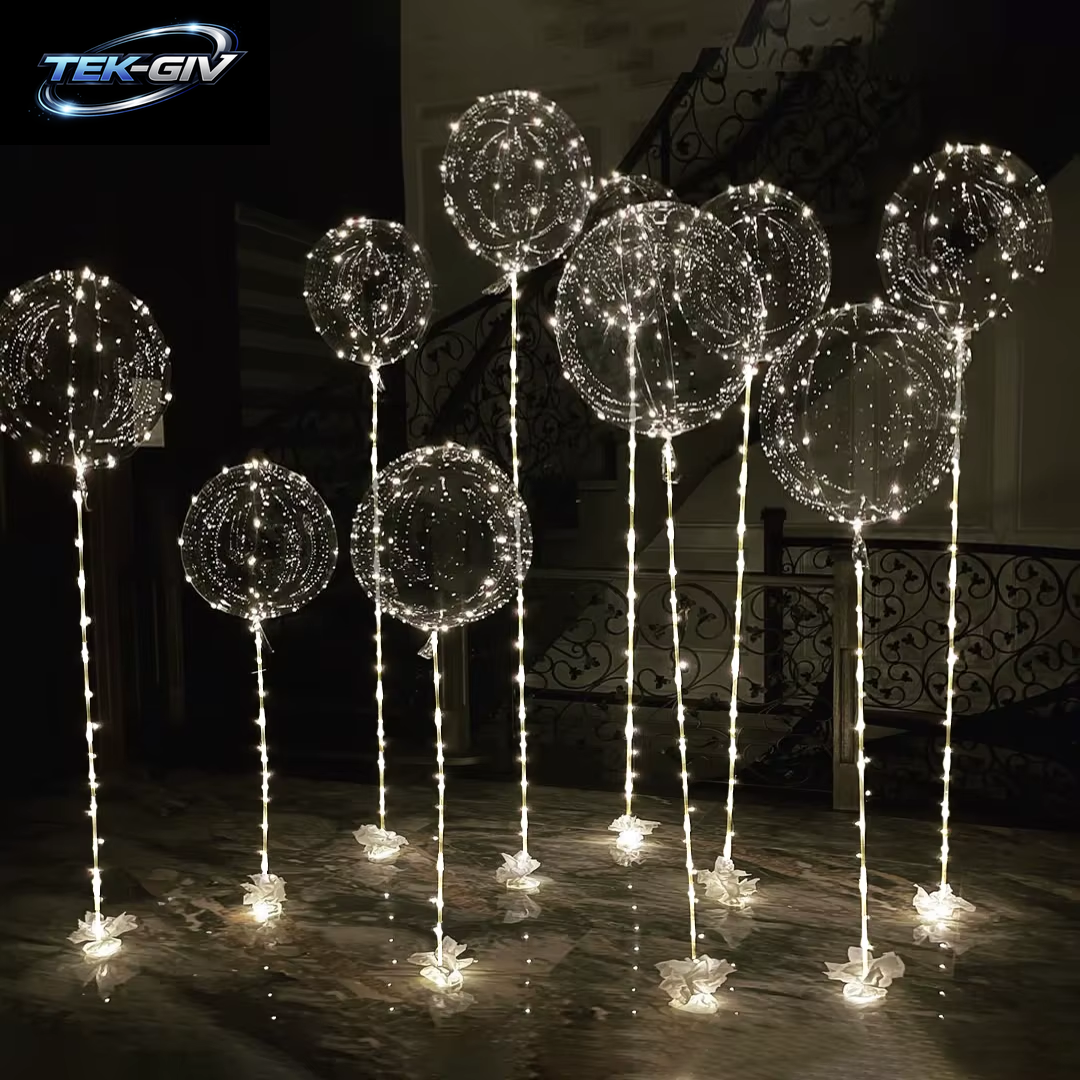 6 Leds Leuchtende Transparente Luftballons Für Hochzeiten, Geburtstage, Junggesellenabschiede (Batterie Nicht Im Lieferumfang Enthalten), Valentinstag, Jahrestag