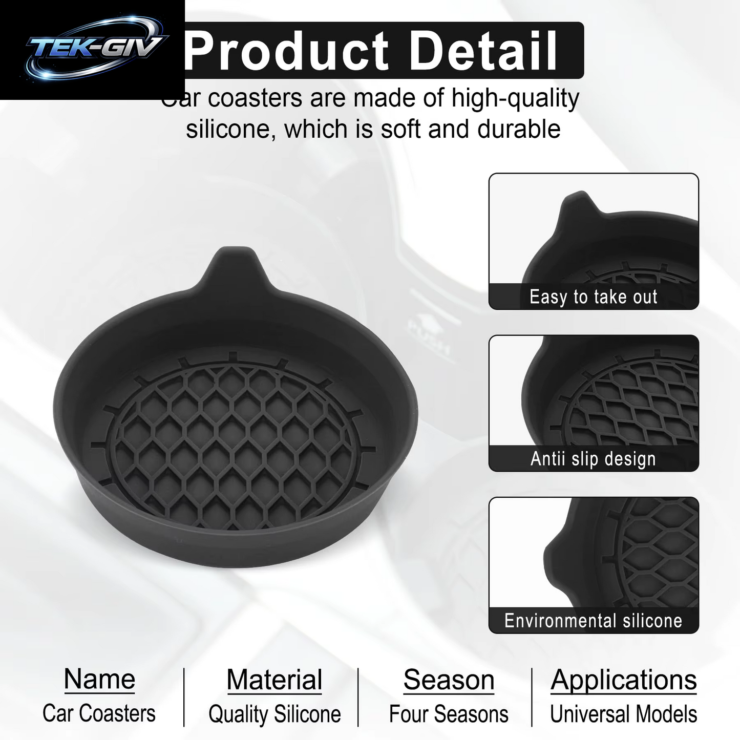 Universal 8 Cm Weiche Silikon Auto Tasse Untersetzer Anti-Slip Tasse Halter Wasserdicht Sieben-Proof Spill Untertasse Auto Innen Zubehör