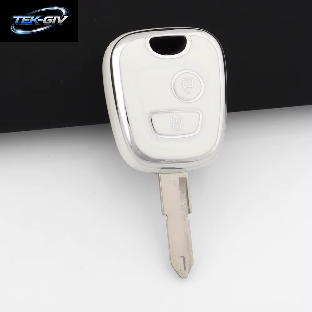 Rosa TPU Auto Fernbedienung Smart Key Fall Abdeckung Shell Fob Schlüsselbund Für Peugeot 107 206 207 307 Für Citroen C1 C2 C3 C4 Für Toyota Aygo