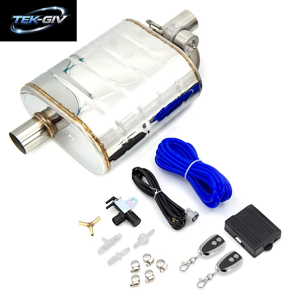 2"/2,5"/2,75"/3'' Zoll Auspuff Schalldämpfer Mit Dump Vakuum Ventil Edelstahl Auspuff Ausschnitt Fernbedienung Set Pumpe Controller