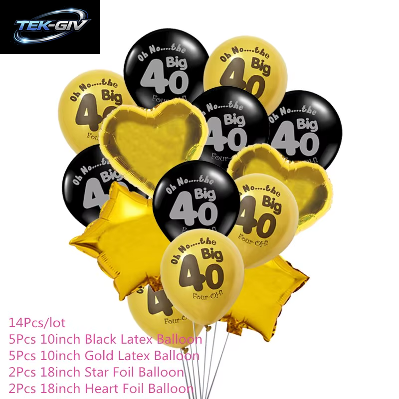 Schwarzgold 30 40 50 60 Jahre Geburtstag Latexballons Erwachsene Männer Frauen Alles Gute Zum Geburtstag Party Dekor Hochzeit 30. Jahrestag Zubehör