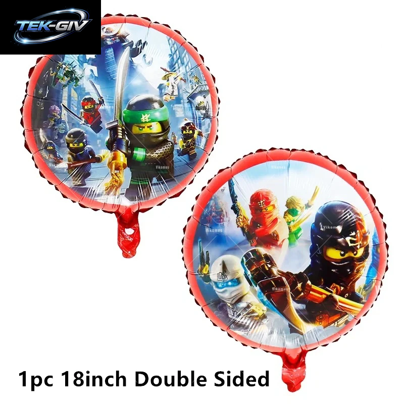Ninjaed Go Thema Luftballons Geburtstag Party Dekoration Lieferungen Baby Dusche Legoed Latex Ballon Hintergrund Banner Kuchen Topper Jungen