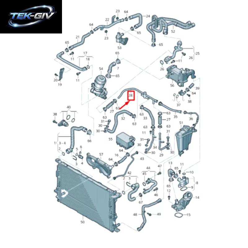 Langlebig-Für A4 A5 A6 A7 A8 Q5 Q7 Touareg 2011-2018 Hinten Motor Kühlmittel Rohr 059121086AH / 059121671B Zubehör