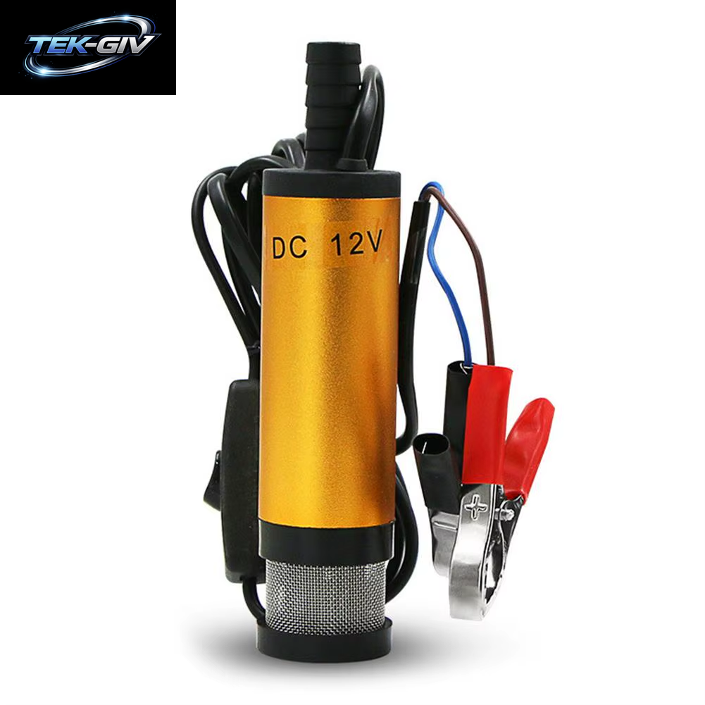 Tragbare 12/24V Kraftstoff Transfer Pumpe Diesel Öl Wasser Tauch Elektrische Motor Für Auto Camping Angeln Fleck Stahl Shell