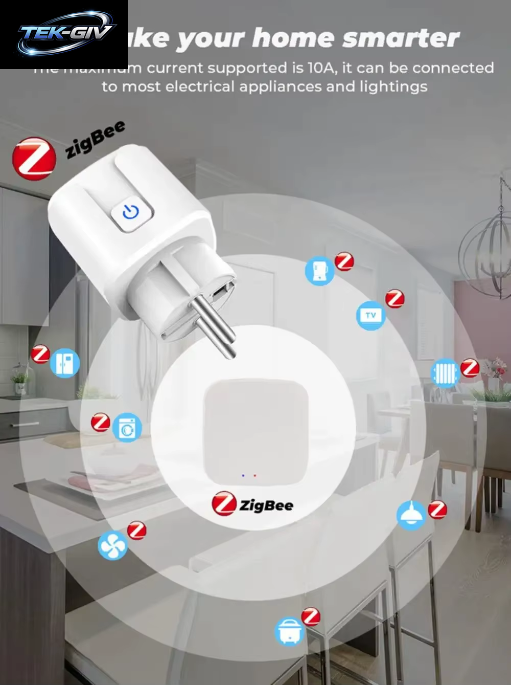 Tuya Zigbee Smart Plug 20A EU Smart Socket Mit Strom Überwachung Timing-Funktion Sprach Steuerung Über Alexa Google Home Yandex