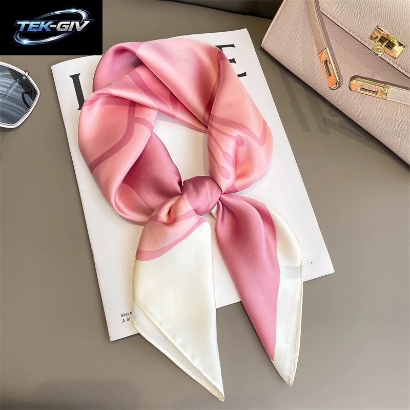 60 Farben Luxus-Schal Für Damen 70*70Cm Seidengefühl Quadratisches Haartuch Foulard Satin-Schal Großformatiges Kopftuch Hijab Taschentuch