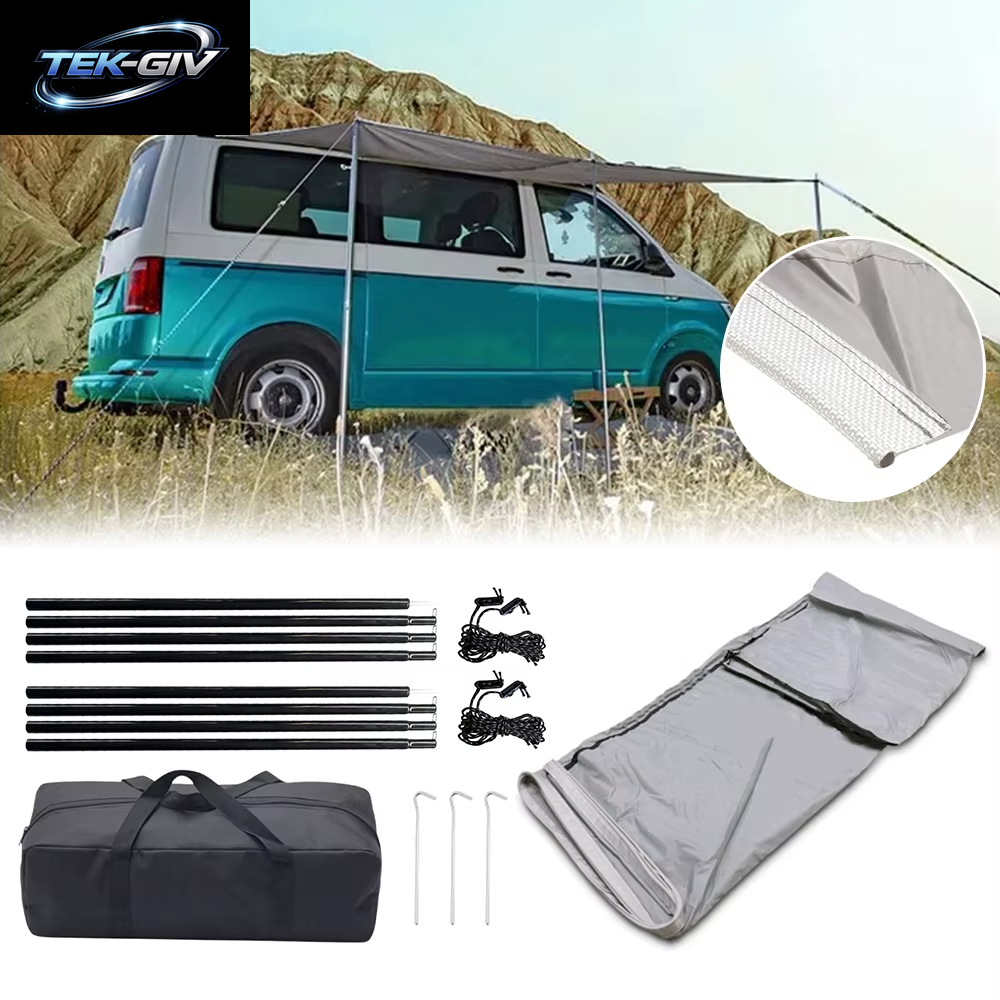1Set RV Sonnendach Markise Caravan Seite Zelt Set 3X2,4 M Outdoor Zelt Mit Lagerung Tasche Für Camper Wandern Caravan Zubehör
