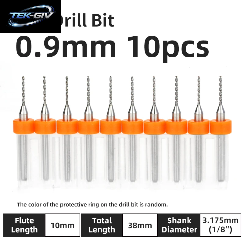 TOOLEYE 10-Teiliges Pcb-Bohrer-Set, Mikrobohrer, Leiterplatte, 1/8 Zoll Schaft, Mini-Cnc-Bohrer, 0,1–3,175 Mm Bohrwerkzeuge