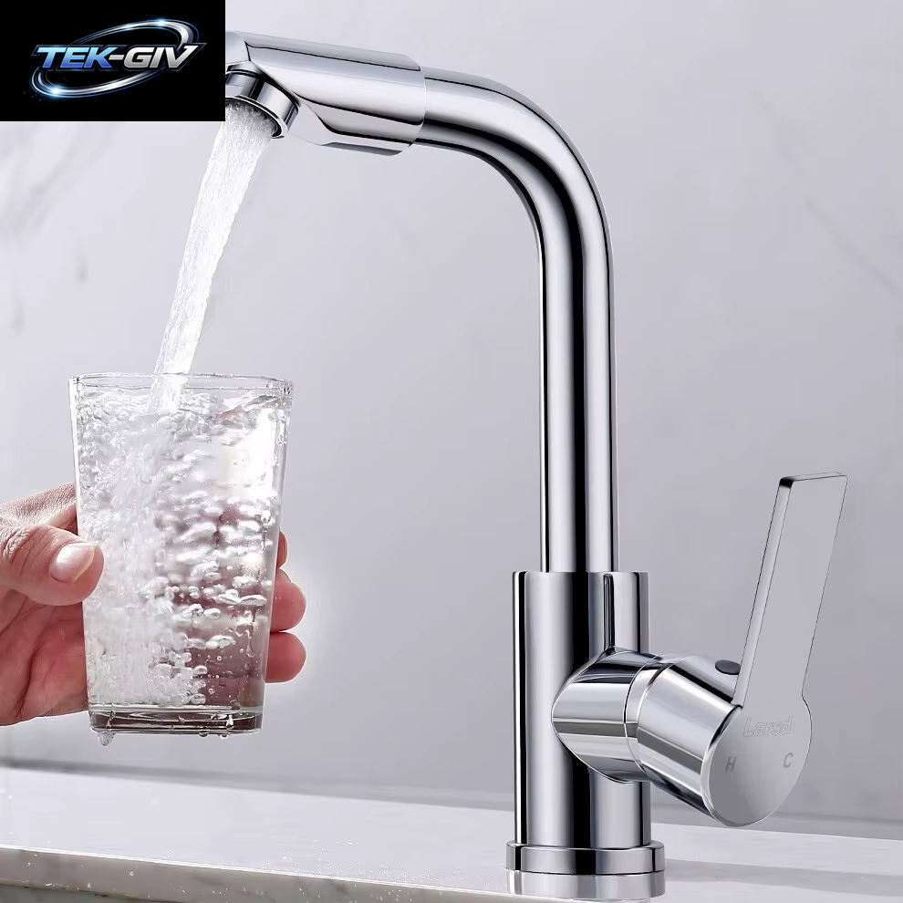 360 ° Rotierender Waschbecken-Wasserhahn Für Küche Und Bad, Warm- Und Kaltwasserhahn Mit Doppeltem Verwendungszweck, Spritzwassergeschützt