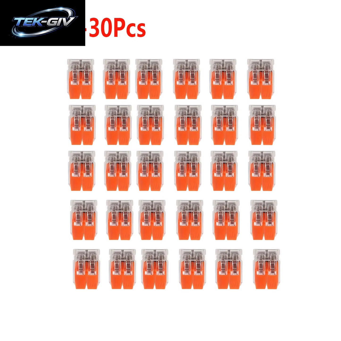 30-Teiliges Set Orangefarbener Kombinationskabelanschlüsse, 2-Port/3-Port/4-Port/5-Port-Schnellkabel, Elektrische Mantelverbindungsklemmen