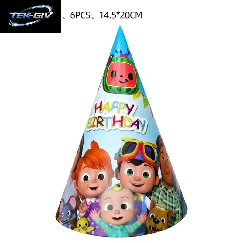 Cocomelon Ballon JJ Melone Wassermelone Spielzeug Alles Gute Zum Geburtstag Banner Party Dekoration Hintergrund Kuchen Topper JOJO Einweggeschirr