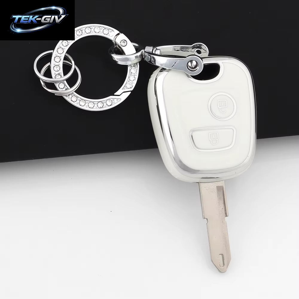 Rosa TPU Auto Fernbedienung Smart Key Fall Abdeckung Shell Fob Schlüsselbund Für Peugeot 107 206 207 307 Für Citroen C1 C2 C3 C4 Für Toyota Aygo