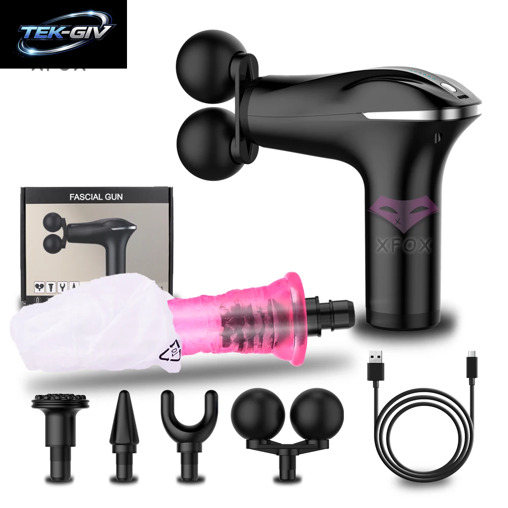 Faszienpistole Muskelmassagepistole Doppelkopf Deep Tissue Muscle Handheld Percussion Massagegerät Zur Linderung Von Körper-, Rücken- Und Nackenschmerzen