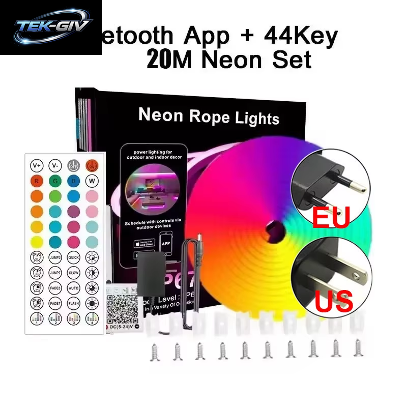 DC24V Silikon RGB Neon Led-Lichtstreifen Für Kinderzimmerbeleuchtung Bluetooth App-Steuerung 5M 10M 15M 20M 30 Meter Neon-Seilband
