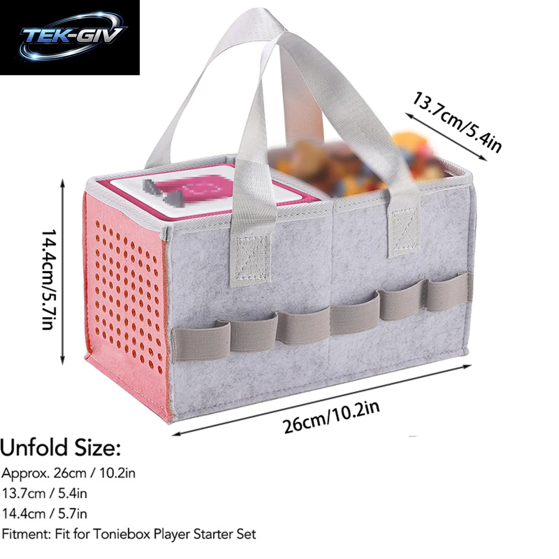 Filz-Tragetasche, Kompatibel Mit Toniebox-Starter-Set Und Tonies-Figuren Für Reisen, Zuhause, Filztuch, Musikspielzeug, Falttasche