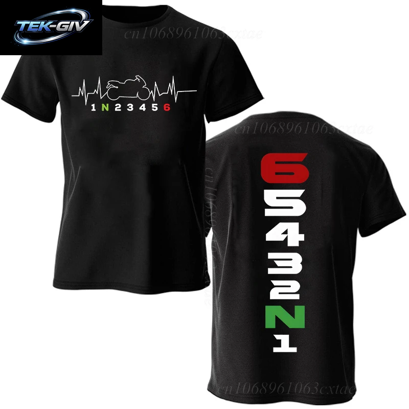 Sommer Mode Männer T Shirt Kleidung 1N23456 Motorrad Getriebe Biker Herzschlag Grafik T Shirt Casual Übergroßen Männer T-Shirts